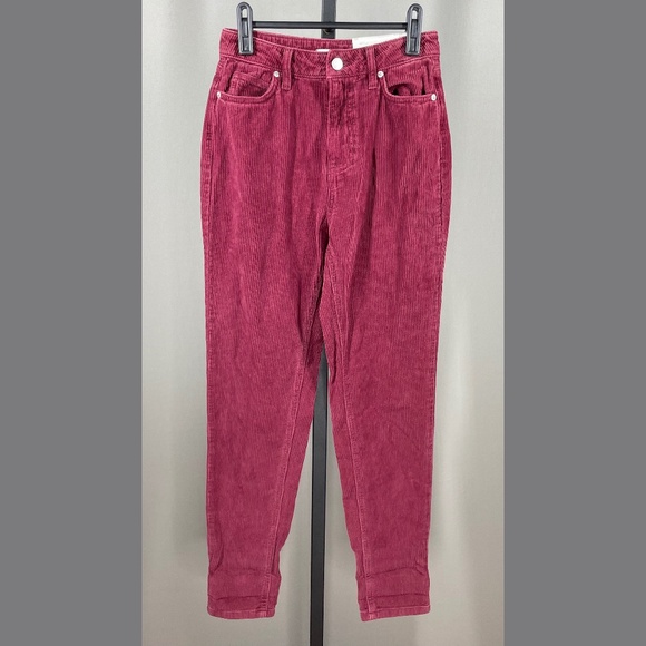 NEW BDG Urban Outfitters Pants Womens 24 red corduroy mom boho casual - Picture 1 of 11